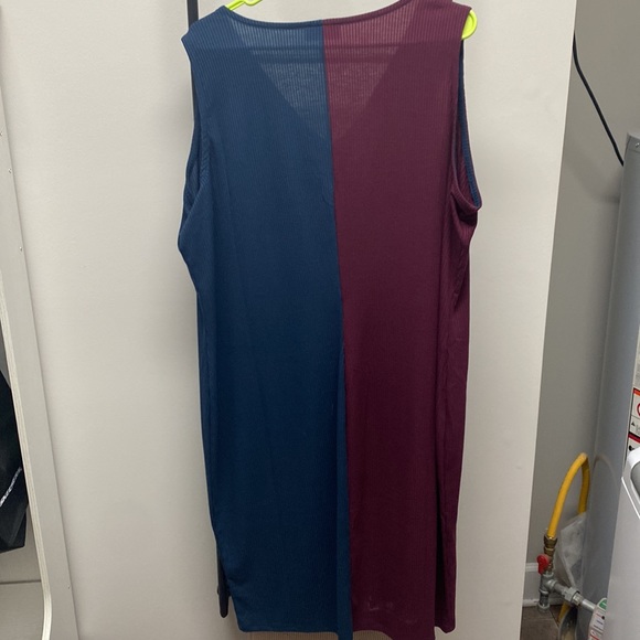 Lane‎ Bryant Maroon & Navy Colorblock Body-con dress & long cardigan 22/24 - Picture 6 of 8